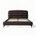 Design bed met hoofdbord van stof 200 x 160 x 100cm in grijs