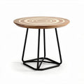 Bijzettafel van hout met metalen onderstel 60 x 60 x 50cm ronde vorm