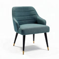Stoel van stof in groen met zwarte houten poten 65 x 70 x 80cm