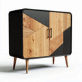 Houten kast met zwart aantal deuren voor woonkamer 120 x 60 x 80cm