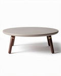 Ronde salontafel van MDF met houten poten 60 x 60 x 30cm in grijs