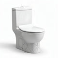 Witte toiletpot met staande installatie en afmetingen 70 x 38 x 80cm