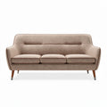 Bank van textiel in bruine kleur met afmetingen 180 x 80 x 70cm